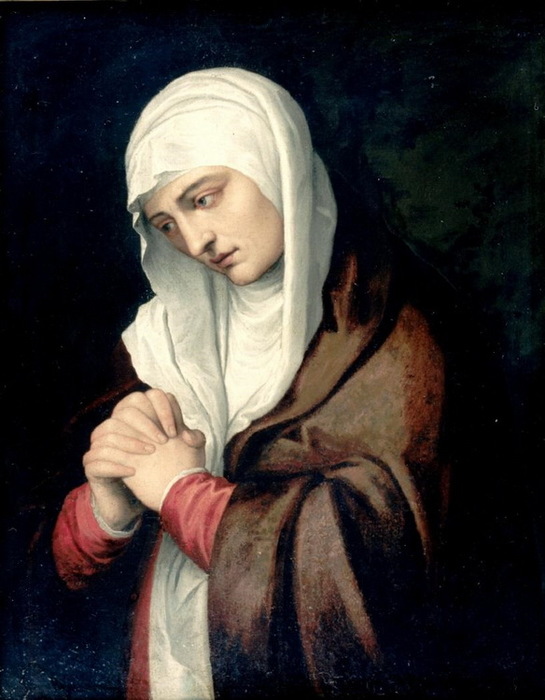 Virgen Dolorosa, copia de un original de Tiziano. .  , . 73  60 cm. (Museo Lázaro Galdiano, Madrid) (545x700, 101Kb)