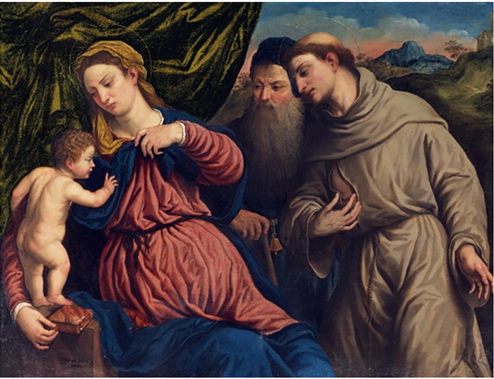 The Madonna and Child with Saints Anthony Abbot and Francis. , . 68.3 x 88.8 cm.   2018 (700x536, 132Kb)
