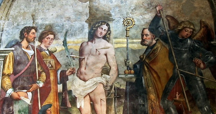 1525 nella cappella di San Sebastiano, il Martirio di San Sebastiano, Santi e Sante 2 (700x370, 110Kb)