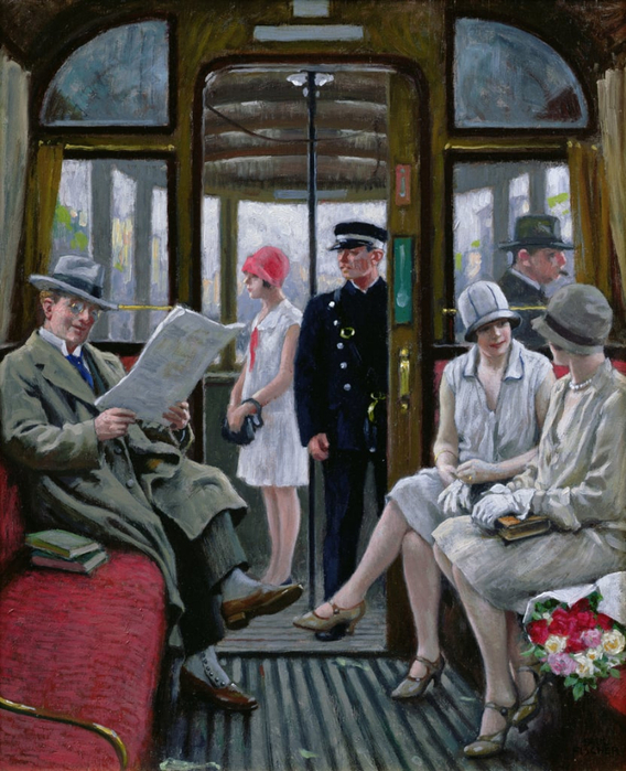 Paul Fischer - Copenhagen Tram - (MeisterDrucke-298923) (568x700, 454Kb)