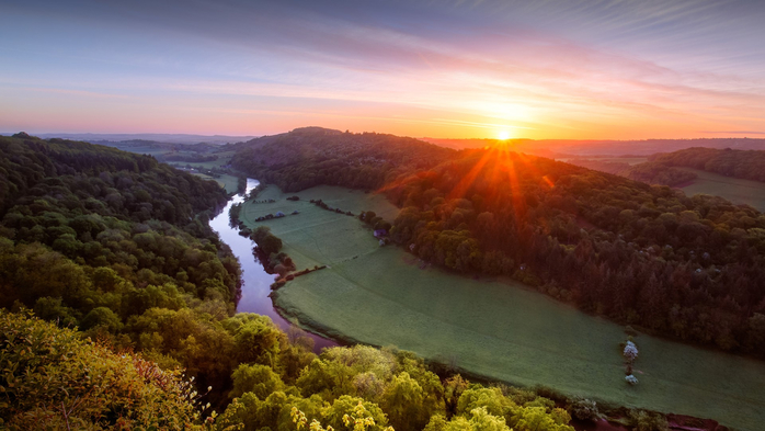 Sunrise, River Wye, Symonds Yat, Gloucestershire, England, UK (700x393, 290Kb)