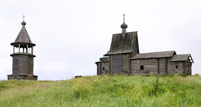 Тарасово  (Чухчерьма).  ц.  Bасилия Блаженного, 1824 г., Колокольня, 1783 г. (700x371, 208Kb)