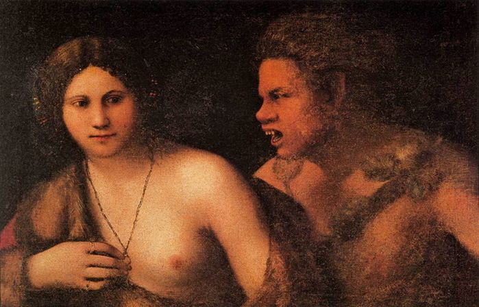 1509 Nymph and Satyr. , . 58 x 83 cm.  ,   (700x448, 130Kb)