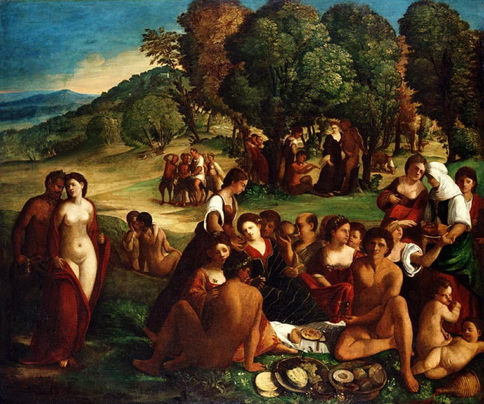 1515-1520 Bacchanal by Dosso Dossi and Battista Dossi. , . 140.9  168.2 cm. . . .) (700x584, 180Kb)