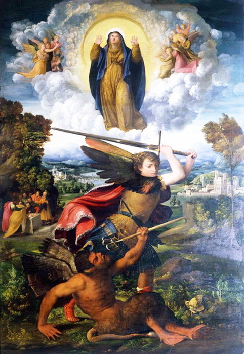 1533-1534 San Michele Arcangelo e Vergine assunta (+ ). , . 246 cm × 166 cm.  ,  (482x700, 145Kb)