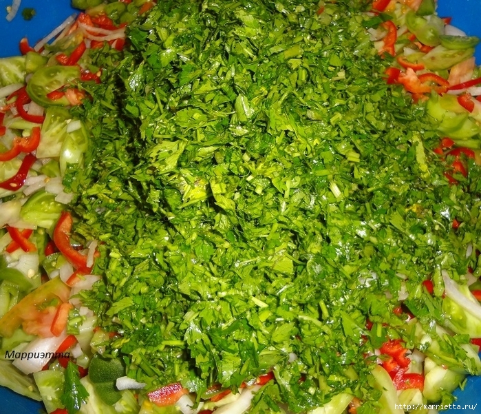 Салат из зеленых помидор с морковкой (9) (699x601, 629Kb)
