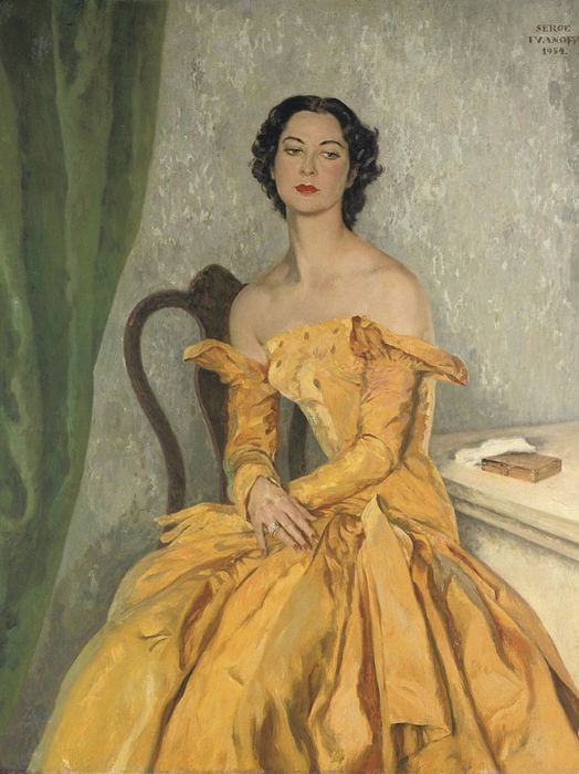3 Портрет Симон Жантиль в желтом платье 1954 (524x700, 408Kb)