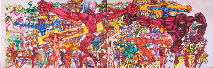 1985 Crucifixion Diptych from the Tree of Life series, , 48 x 137,5 (700x225, 115Kb)