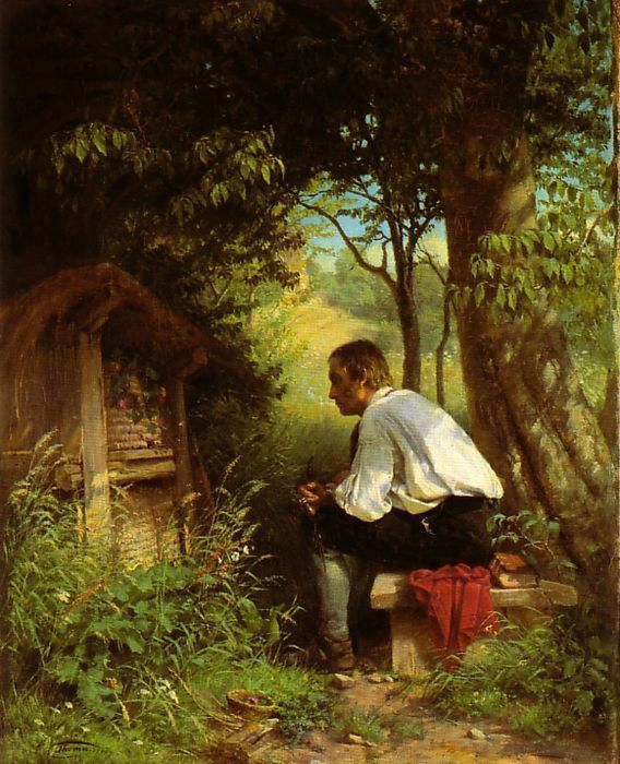 Hans Thoma. Der Bienenfreund. 1863 (Ганс Тома. Друг пчёл) (568x700, 442Kb)