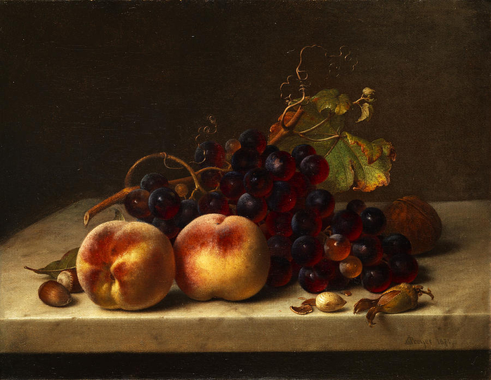 still-life-with-peaches-and-grapes-johann-wilhelm-preyer (700x542, 378Kb)