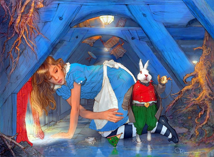 Алиса в стране чудес Льюиса Кэррола. Massimiliano Longo  (700x513, 481Kb)