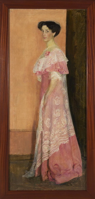 1905 Society in the Restaurant. Revers Study of a Lady in Pink. , . 71  160 cm. .  (336x700, 72Kb)