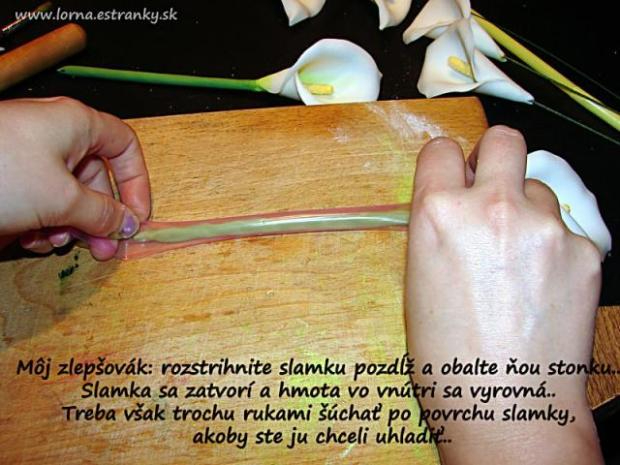 Белые Каллы. Лепка из сахарной мастики для торта (15) (620x465, 226Kb)