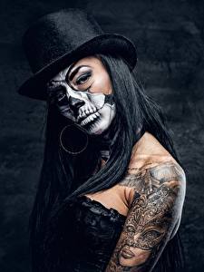 5719627_Holidays_day_of_the_dead_Hat_Makeup_Tattoos_518666_1920x1080 (225x300, 11Kb)