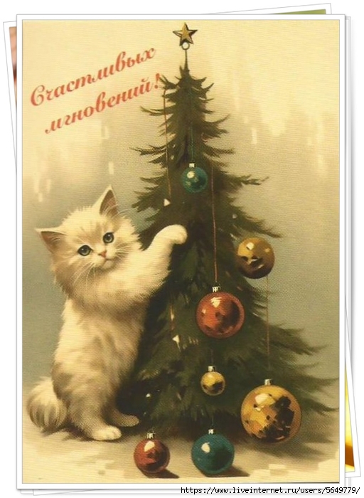 котенок у елки (512x700, 225Kb)