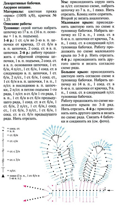 Как связать бабочку крючком (75) (399x700, 248Kb)