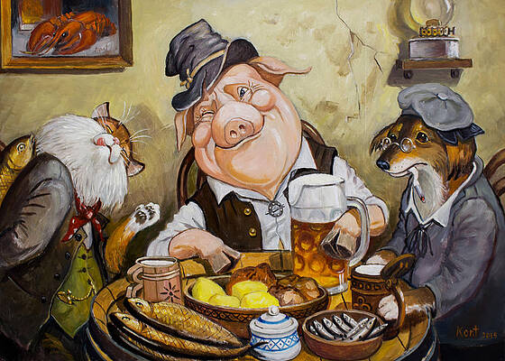 funny-cat-pig-and-dog-eduard-kont (560x400, 207Kb)