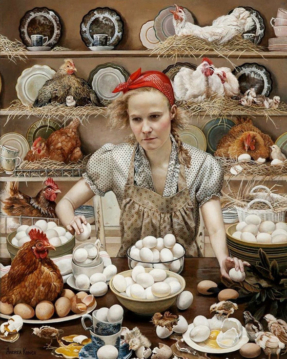 acrylic-painting-woman-hen-eggs-andrea-kowch (560x700, 203Kb)