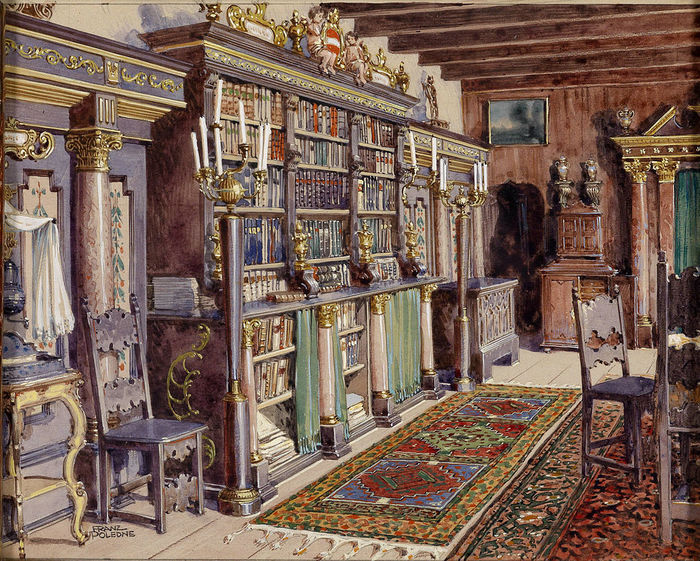 Вена. Замок Кройценштайн. библиотека замка (700x561, 166Kb)