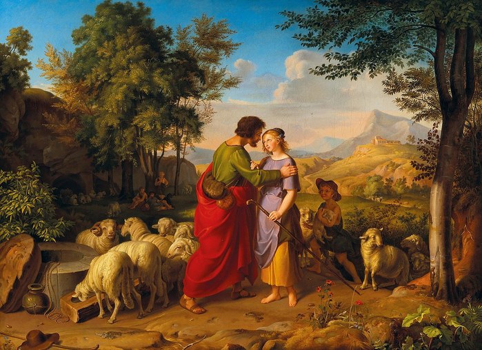 Вельд Мюллер. Встреча Якова и Рахель у фонтана (700x508, 119Kb)