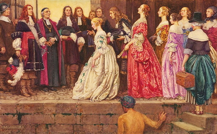 1927 Arrival of the Royal Women at Quebec in 1667 . , , . 58,3 × 42,3 . -   ,  (700x434, 162Kb)