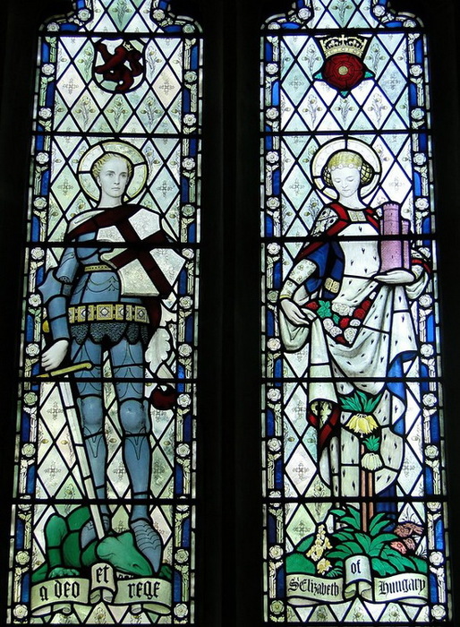 1934 North chapel window,- Saints George and Elizabeth of Hungary  detail (514x700, 209Kb)