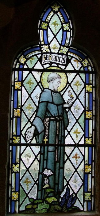 1934 Little Horsted, St Michael, East Sussex, window by Eleanor Fortescue Brickdale, St Francis  (.  1912 .) (326x700, 115Kb)