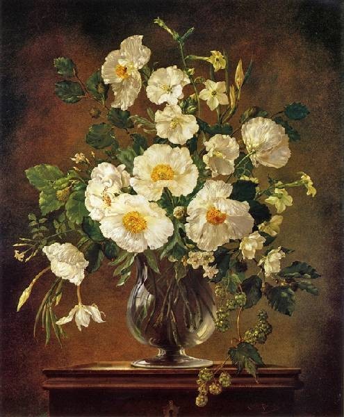 Cecil Kennedy - White flowers in a glass vase