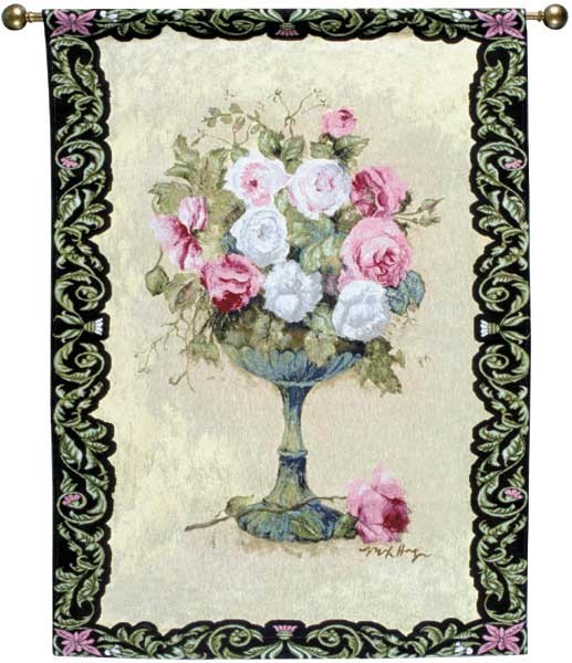 Urn of Roses tapestry