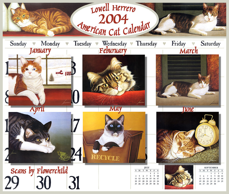 Cats calendar. Картинки календарь сюрпризами про кошек. Крамер Фокс Ремси Лоуэлл Эрреро.