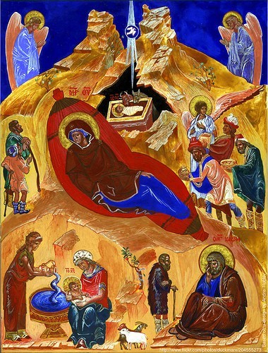 The Nativity of Our Lord and Savior Jesus Christ icon design attributed to Andrei Rublev