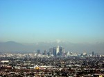 Downtown LA with snow capped mountain (Jan 2009)