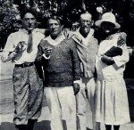 Igor Stravinsky with Cocteau and Picasso in Antibes (Juan-les-Pins) 1926 from l to r Jean Cocteau , Pablo Picasso , Igor Stravinsky & Olga Khoklova-Picasso