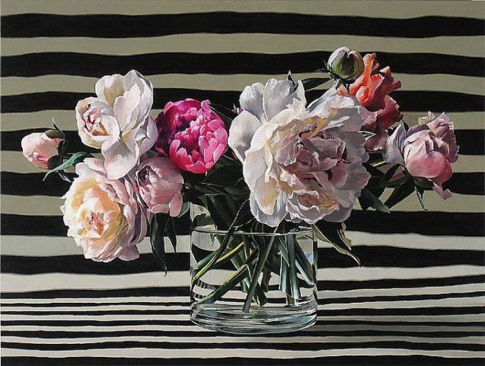 White Stripe Peonies