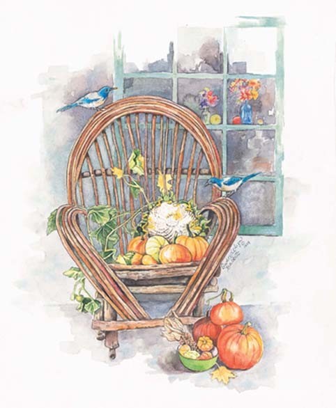 Willow Chair & Pumpkin