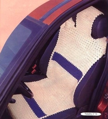 Вязаные чехлы для сидений в автомобиле крючком