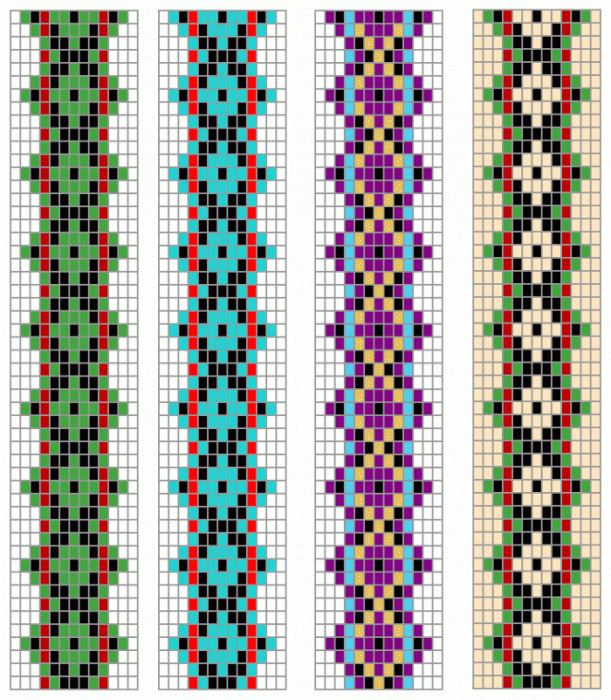 Бисерное ткачество схемы браслетов