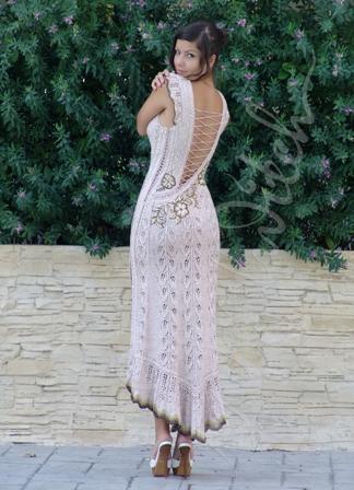 Купить длинное вязаное платье большого размера для полных женщин недорого