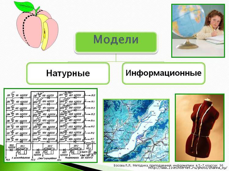 Натурной моделью является физическая карта