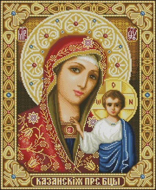 Схема вышивки «Тихвинская икона Божьей Матери» (№1610651)