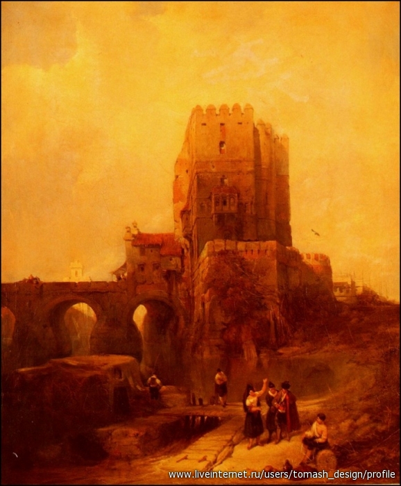 Roberts David Moorish Tower On The Bridge At Cordiva.
