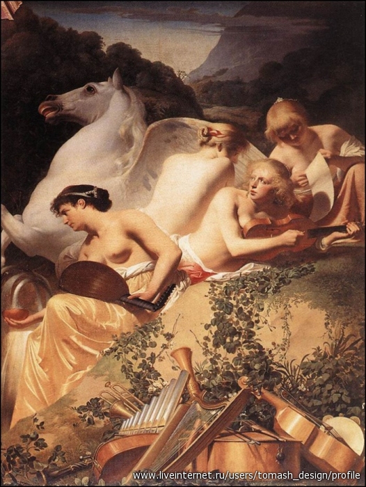 EVERDINGEN  Caesar  van  The  Four  Muses   With  Pegasus.