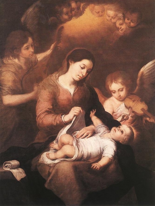 Mary and Child with Angels Playing Music	1675 AD